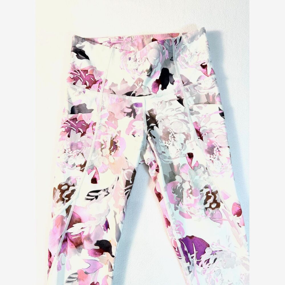 Athleta Women’s XS Floral High Rise Pocket Full Length Workout Leggings - Picture 9 of 16